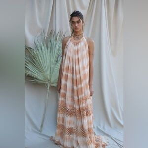 Jen’s Pirate Booty Yellow Tie Dye Cotton Waimea Boho Maxi Dress Size S